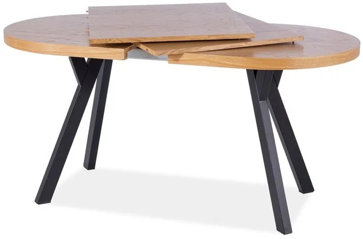 Széthúzható étkezőasztal 140-272 cm Daphne (tölgy + fekete) (8 és több fő részére). 1050109