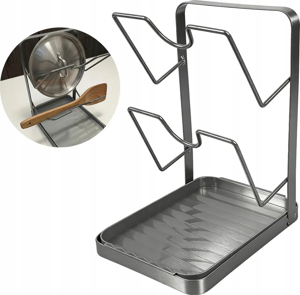 2in1 Fedőállvány Kanál Deszka fém konyhai rendszerező