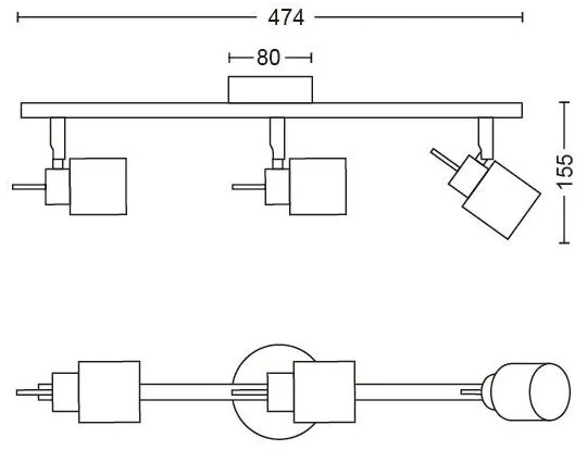 Philips - Spotlámpa MERANTI 3xGU10/35W/230V fehér