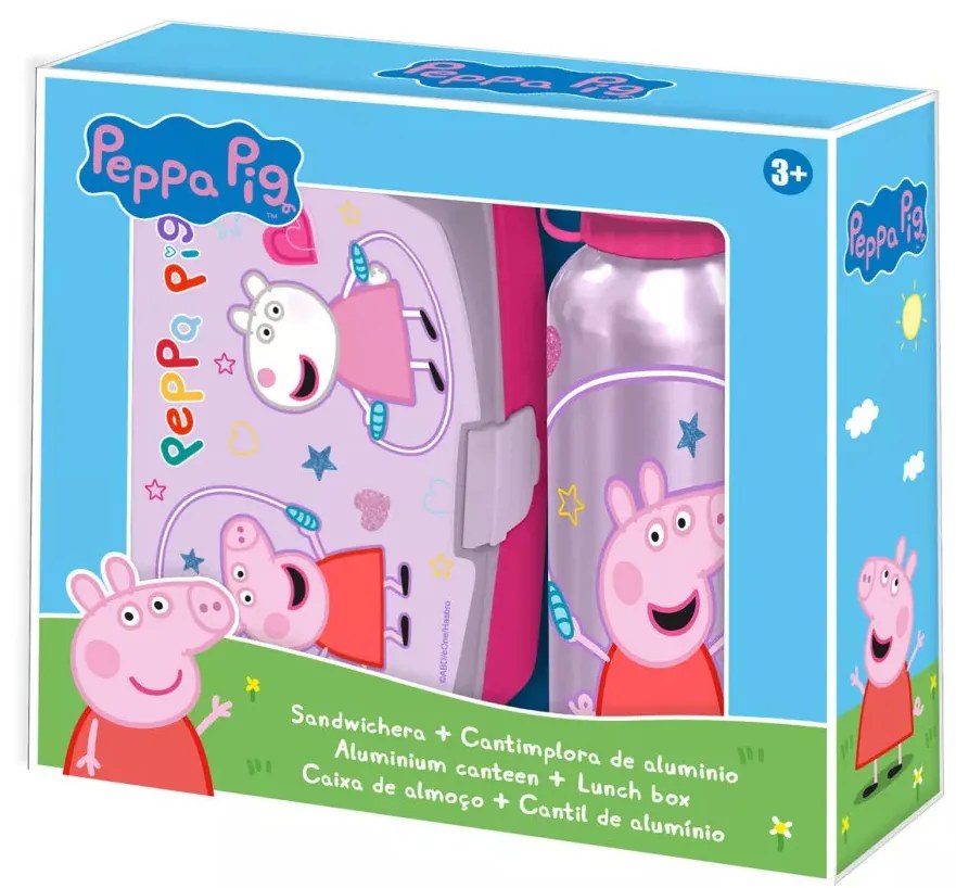 Peppa malac Jump Rope szendvicsdoboz + alumínium kulacs szett