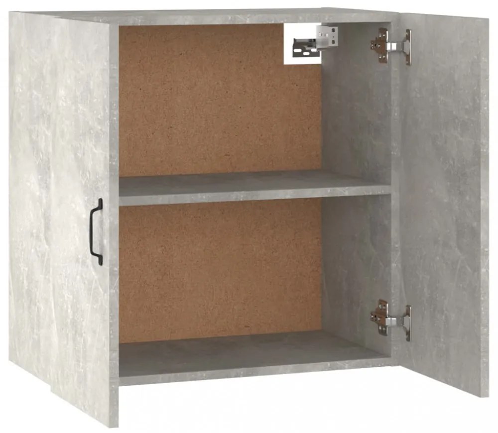 betonszürke szerelt fa faliszekrény 60 x 31 x 60 cm