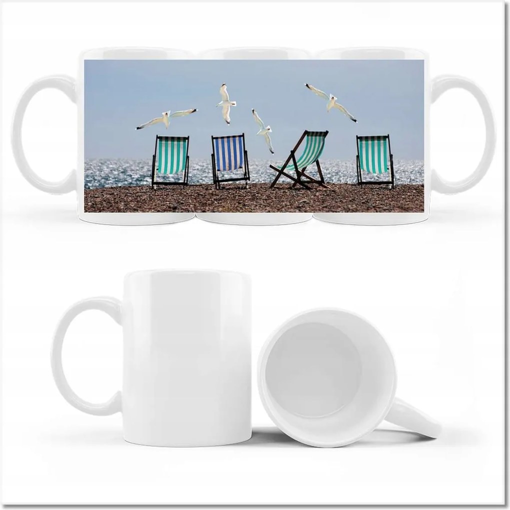 Fotó bögre a tengerparton