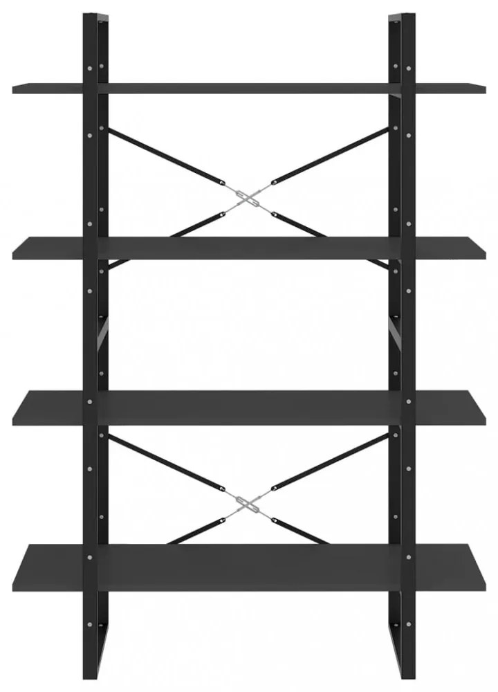 négyszintes szürke szerelt fa könyvszekrény 100 x 30 x 140 cm