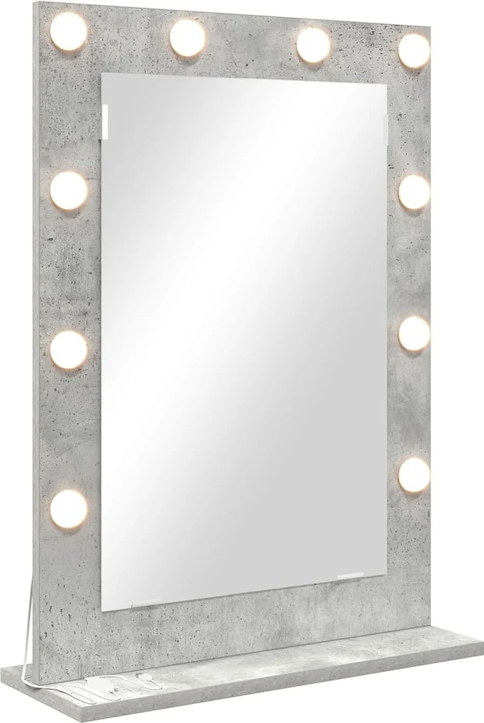 vidaXL Toalett Tükör Beton Szürke 70 x 50 x 18 cm Üveg és mérnöki fa