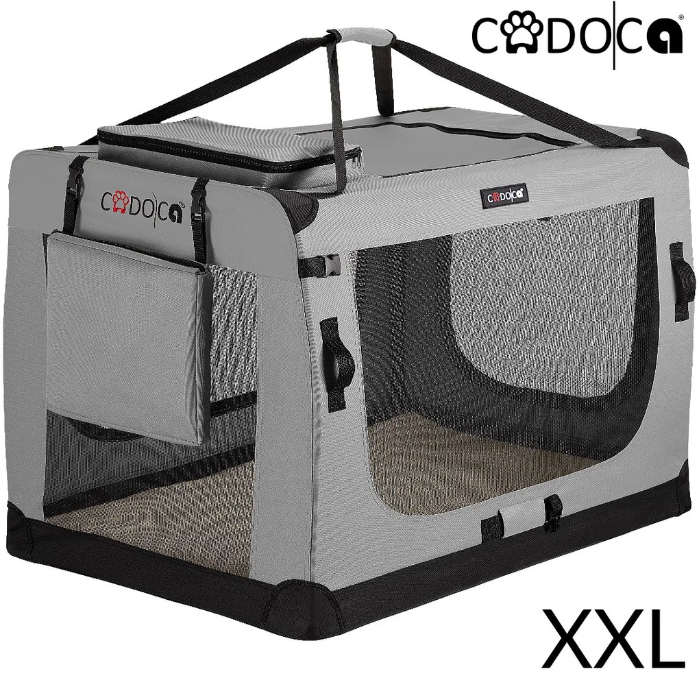 Cadoca® Hordozható kutyatáska XXL 90x61x65cm - szürke