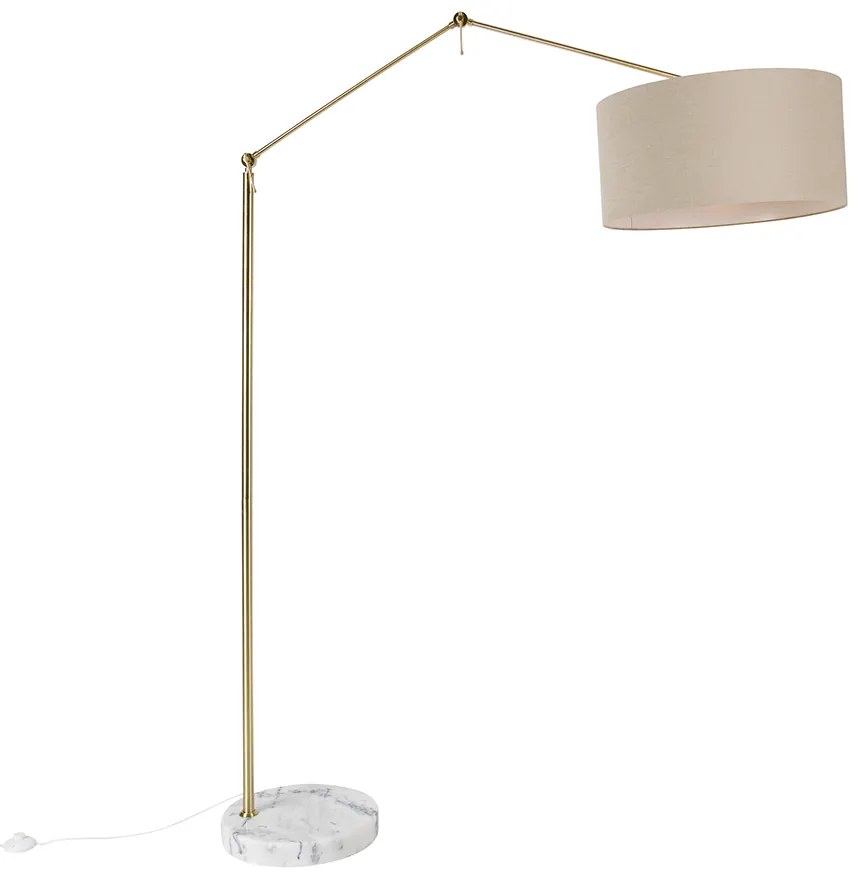 Állólámpa arany színű, világosbarna árnyékolóval, 50 cm állítható - Editor