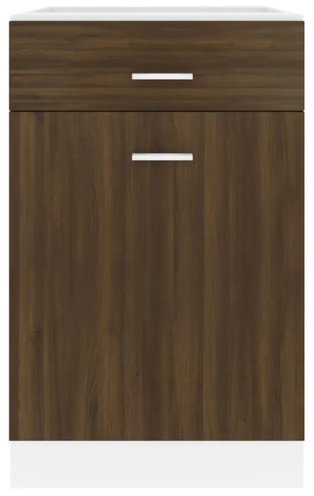 “Lyon” barna tölgyszínű szerelt fa alsó fiókos szekrény