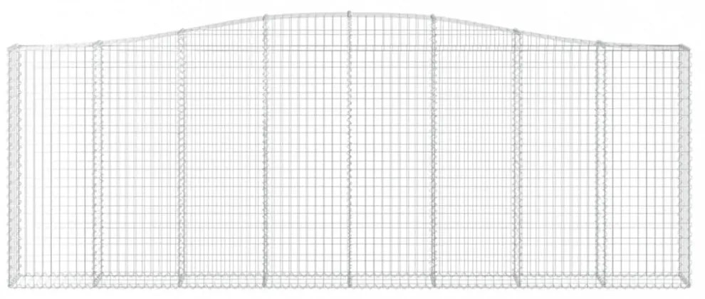 10 db íves horganyzott vas gabion kosár 400x30x140/160 cm