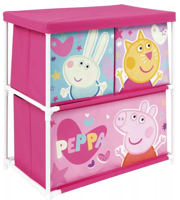 Peppa malac Friends játéktároló állvány 3 rekeszes 53x30x60 cm