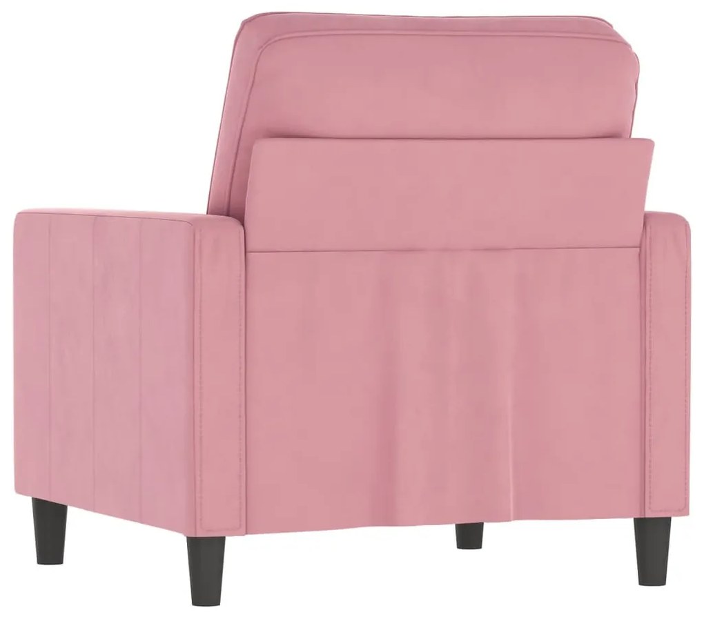 rózsaszín bársony kanapéfotel 60 cm