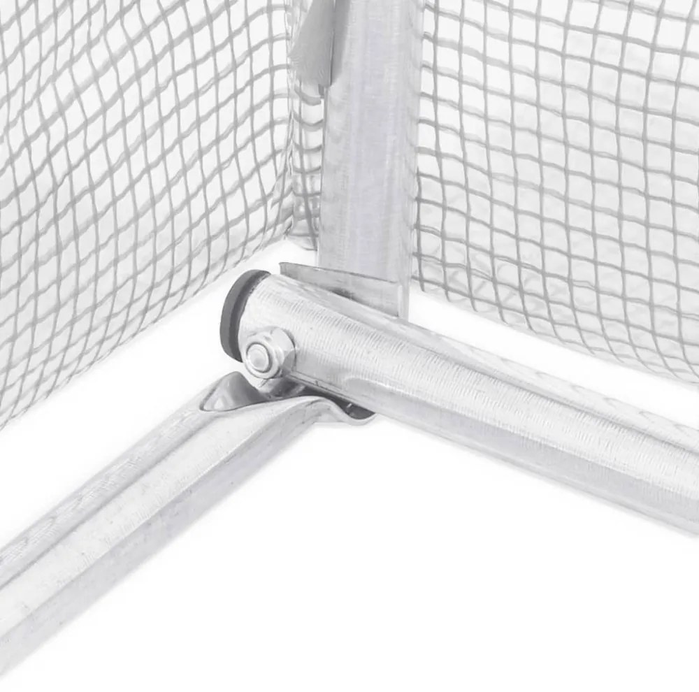 üvegház acélvázzal, fehér, 16 m², 4 x 4 x 2 m