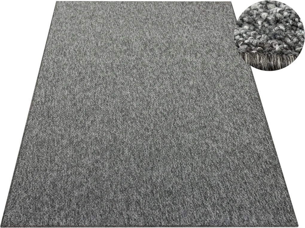 Szoba Nappali Szőnyeg Hurokszürke Grafit Filc Érme 200x300 cm