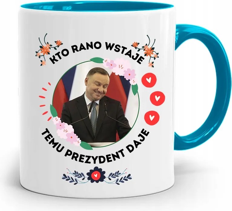 Duda András Kék Elnöki Bögre Neked, fényképes nyomattal