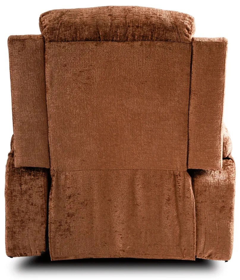 Elektromosan Vezérelhető Masszázsfunkciós Relaxfotel Barna Szövet Kárpittal. BOX 2