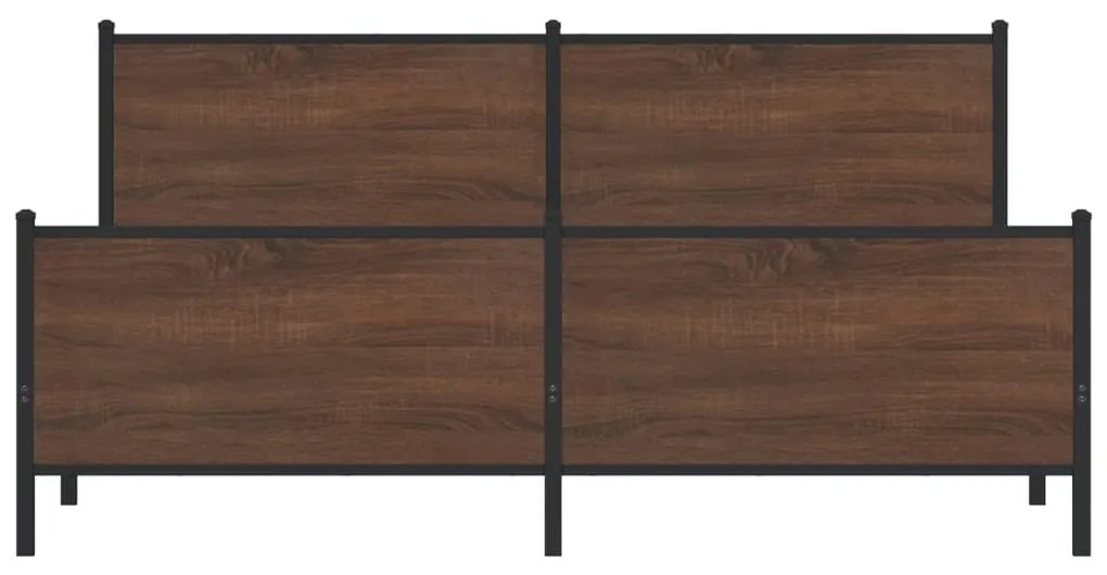 barna tölgy színű fém ágykeret matrac nélkül 180 x 200 cm