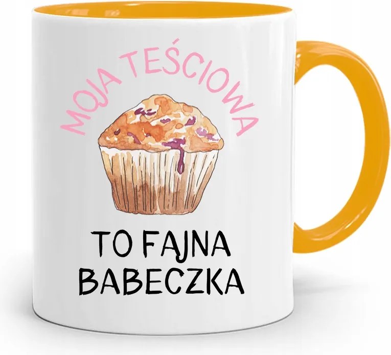 Anyós Sárga Bögre Ez Egy Vagány Muffin, fényképes nyomattal