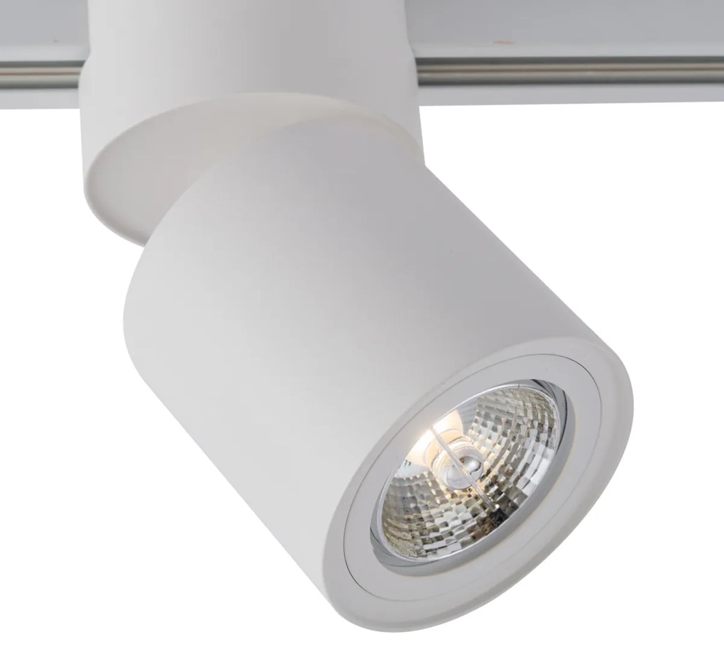 Modern fehér spotlámpa 1 fázisú sínrendszerhez GU10 70mm - Iconic Roto