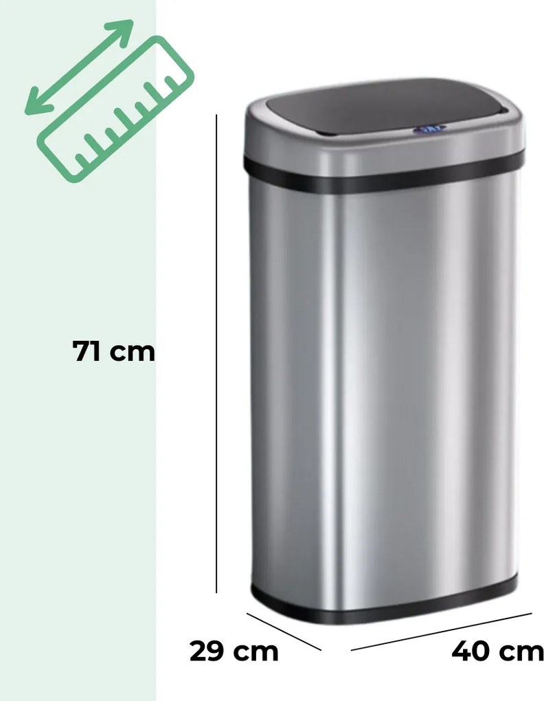 DEUS érzékelős szemetes, 58 liter, ezüst Jurhan