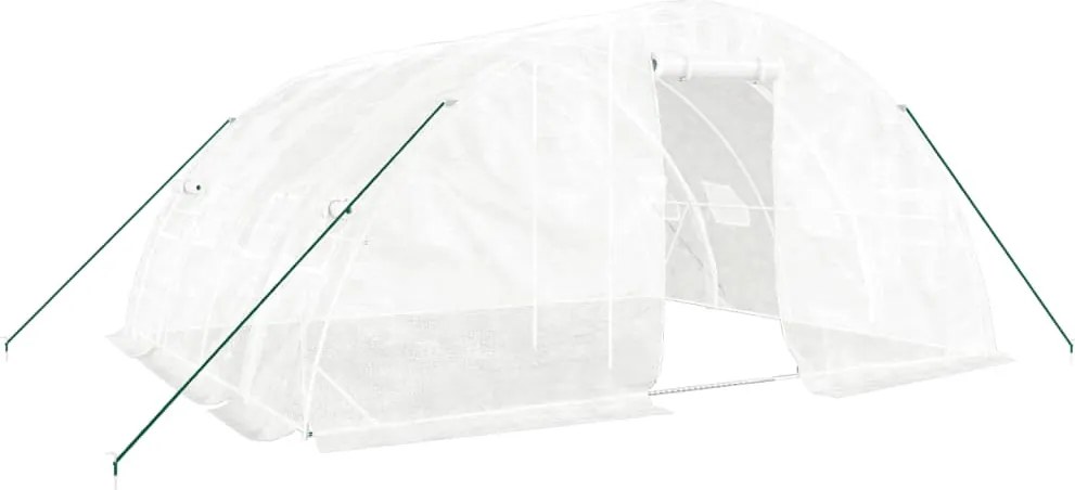 vidaXL fehér üvegház acélvázzal 20 m² 5x4x2,3 m