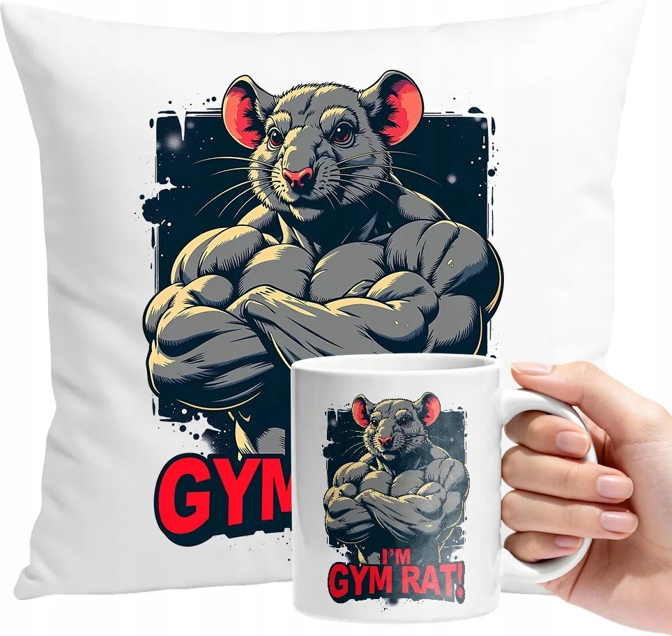 Bögre Szett Párna Gym Rat Személyre Szabott Ajándék Szöveg