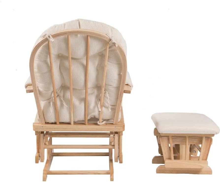 Catini TREVISO Kényelmes relax fotel taburettel, világos fa