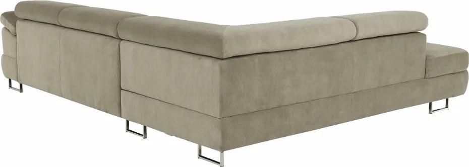 Ülőgarnitúra tárolóhellyel, világosbarna melír, szövet, balos, BUTON R