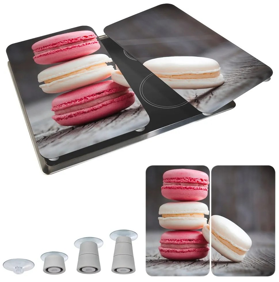 Edzett üveg tűzhely fedőlap szett 2 db-os 30x52 cm Macarons – Wenko