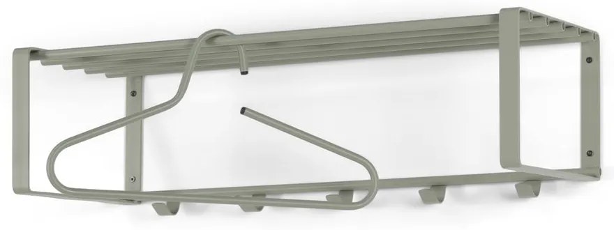 Szürkészöld fém fali fogas polccal 70 cm Rex – Spinder Design