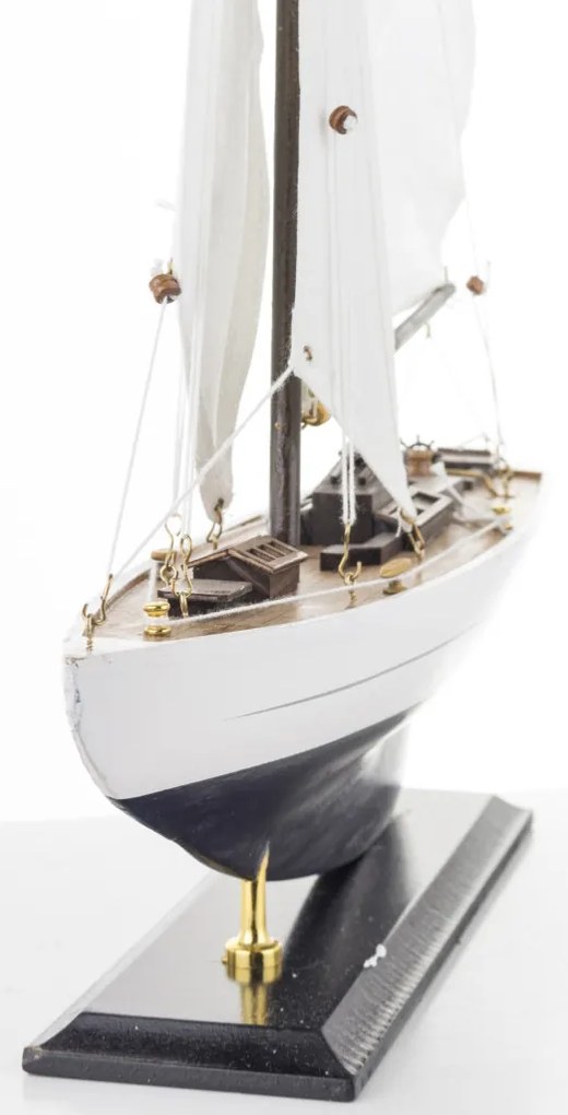 Elegáns irodai modell vitorlás asztali dekoráció részletes megmunkálással 59x40x9cm