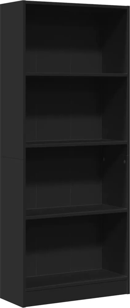 vidaXL fekete szerelt fa könyvszekrény 60 x 24 x 143 cm