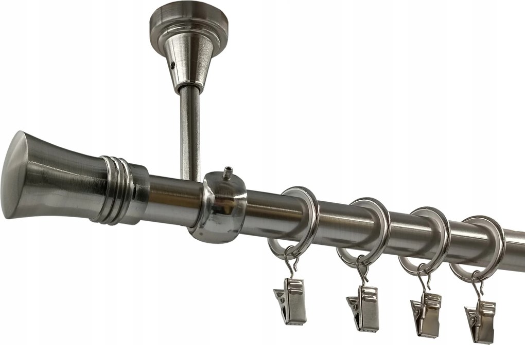 Mennyezeti Fém Függönykarnis 19mm galvanizált Nikkel 320cm MIX Végek