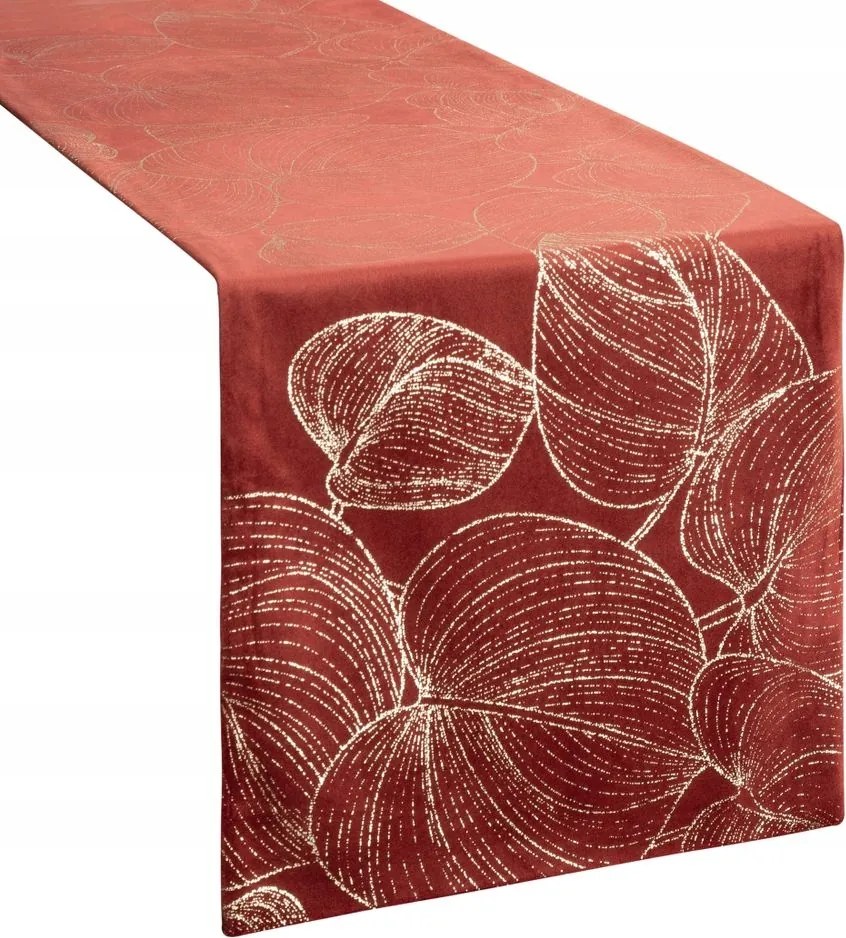 Dekorációs futófelület/ kendő BLINK-16 35x140 Eurofirany tégla nagy levelek