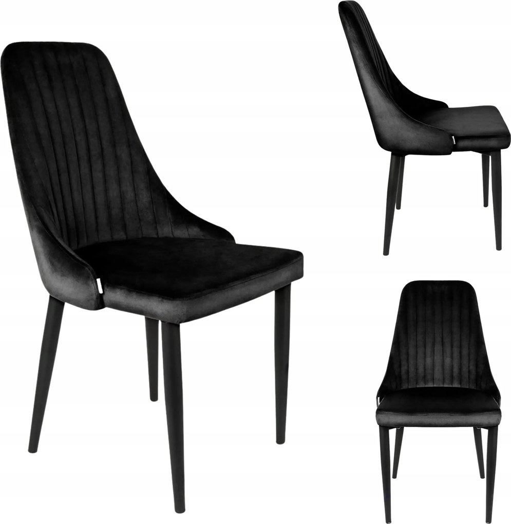 Louis fekete kárpitozott velúr szék étkező nappaliba Homla