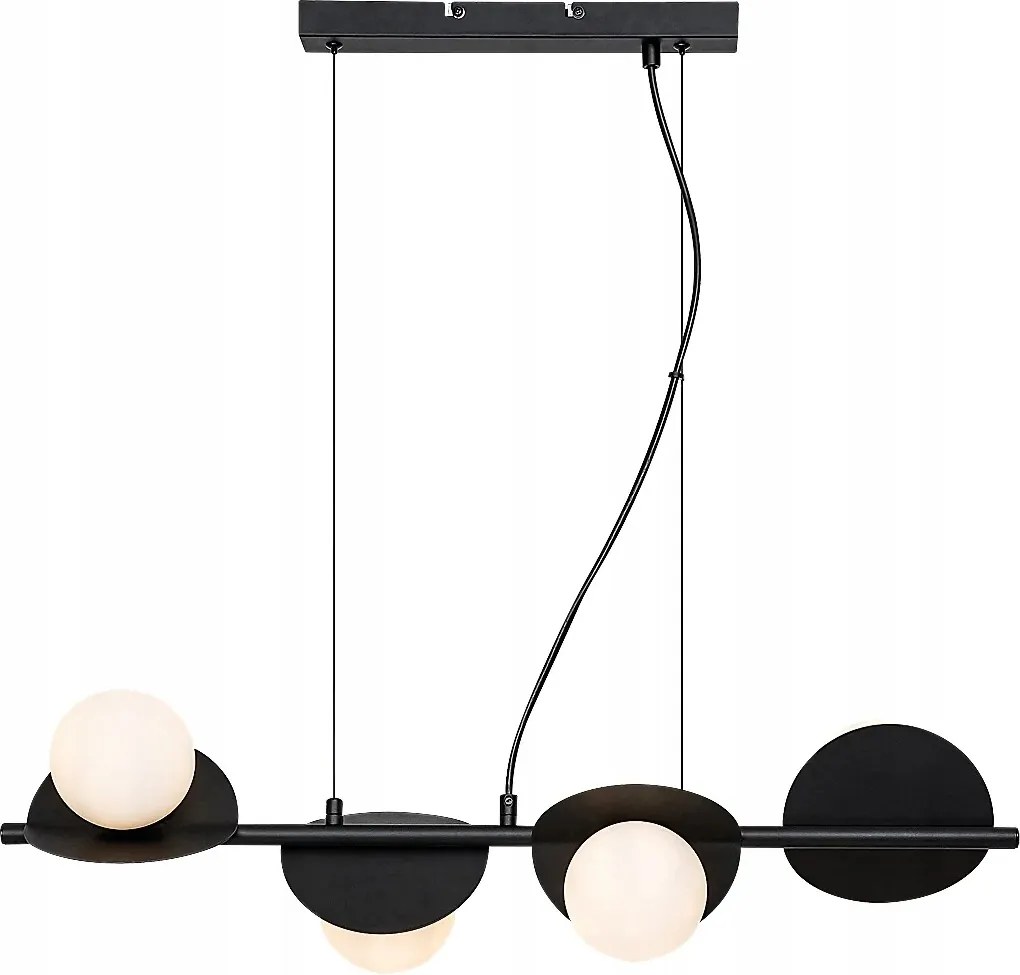 Rabalux Jules Ipari függőlámpa fekete, fehér gömbökkel 4xG9