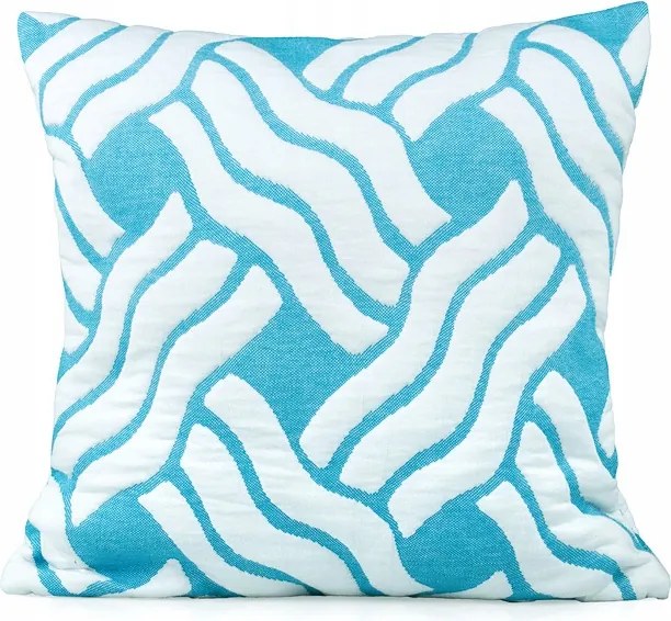 Párnahuzat 40x40 kék-fehér hullámos