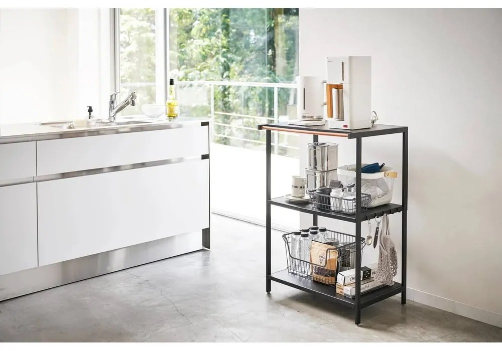 Matt fekete acél polcos állvány 60x90x46,5 cm Tower – YAMAZAKI