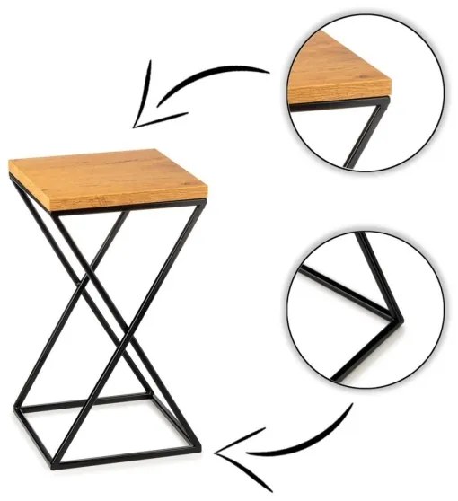 LOFT virágtartó állvány 40x24 cm fekete/barna