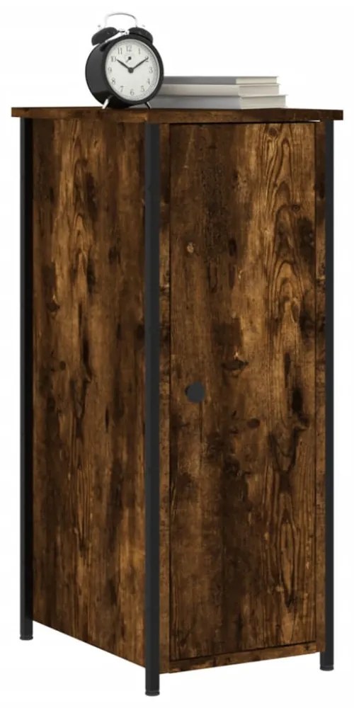 2 db füstös tölgy színű szerelt fa éjjeliszekrény 32x42x80 cm