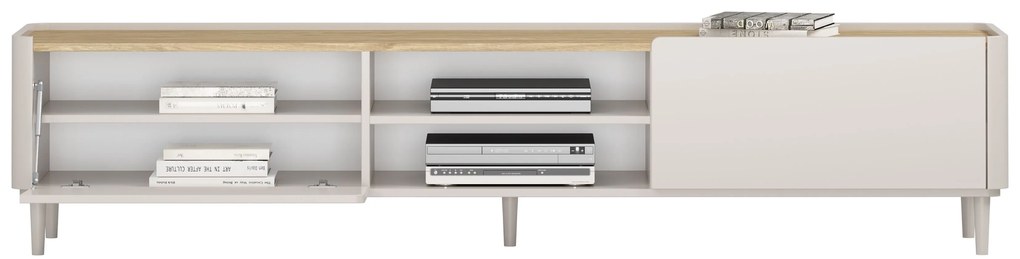 Elivo TV állvány 220 cm fém lábakon - kasmír / olajozott tölgy