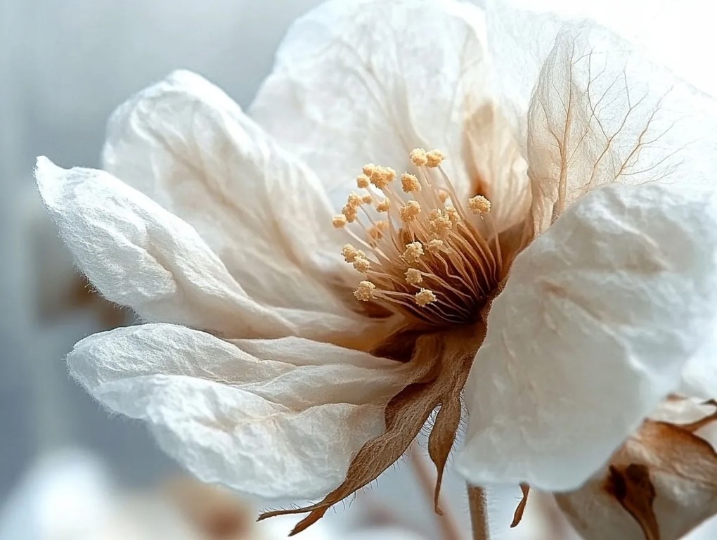 Canvas Vászonkép Fehér Virág Makró Minimalizmus Botanika 80x60