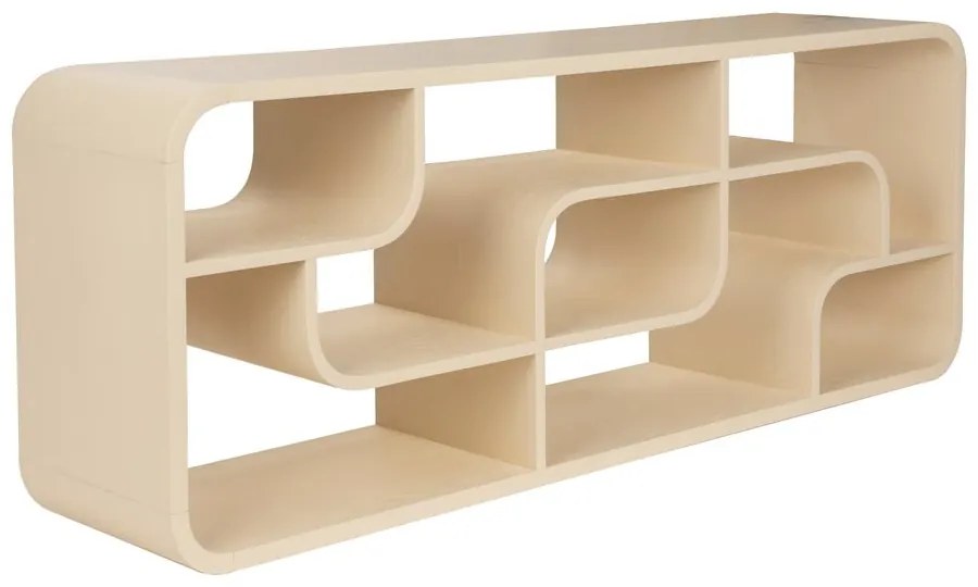 Krémszínű tölgyfa könyvespolc 60x160x35 cm Seven – Zuiver