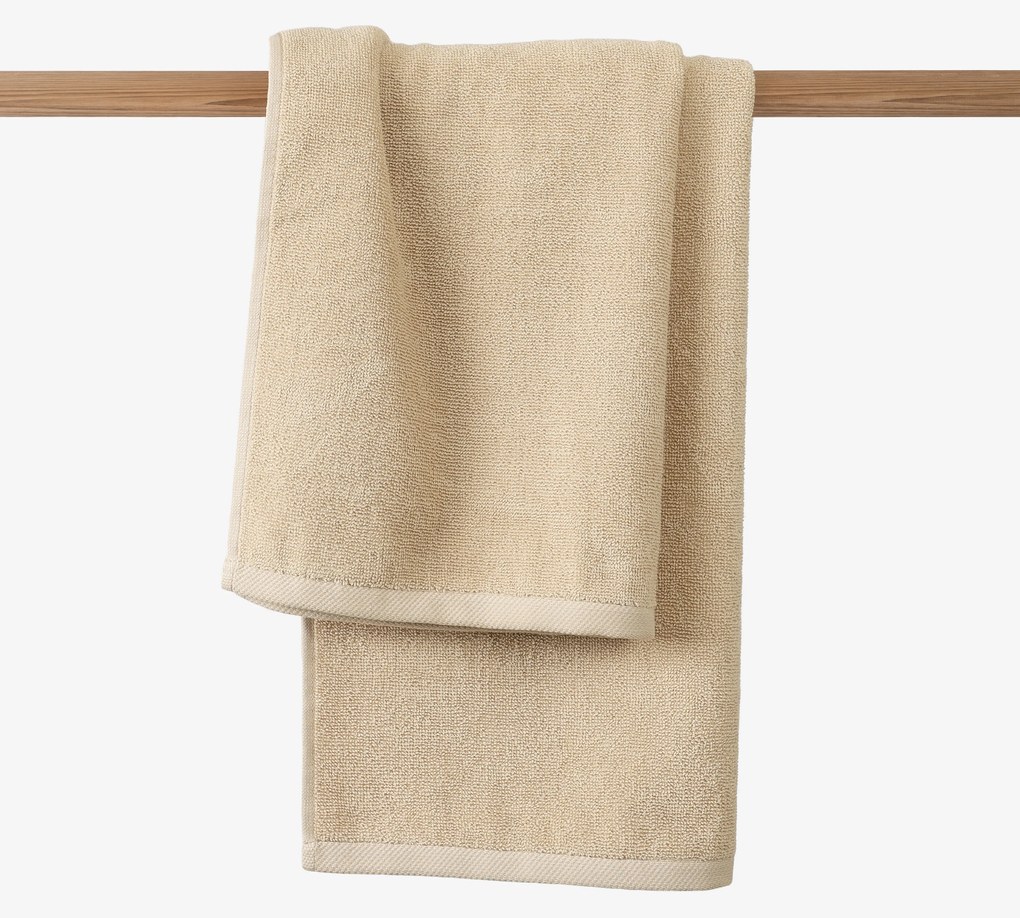 Goldea bordűr nélküli frottír törölköző és fürdőlepedő soft – bézsínű 70 x 140 cm