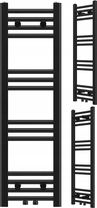 Fürdőszobai Radiátor Létra Radiátor Modern Fekete 100x30 cm Raven