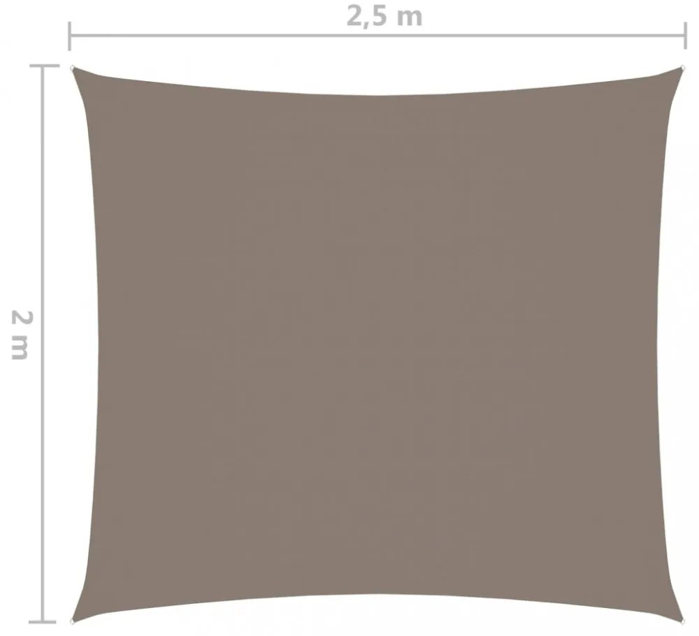 tópszínű téglalap alakú oxford-szövet napvitorla 2 x 2,5 m