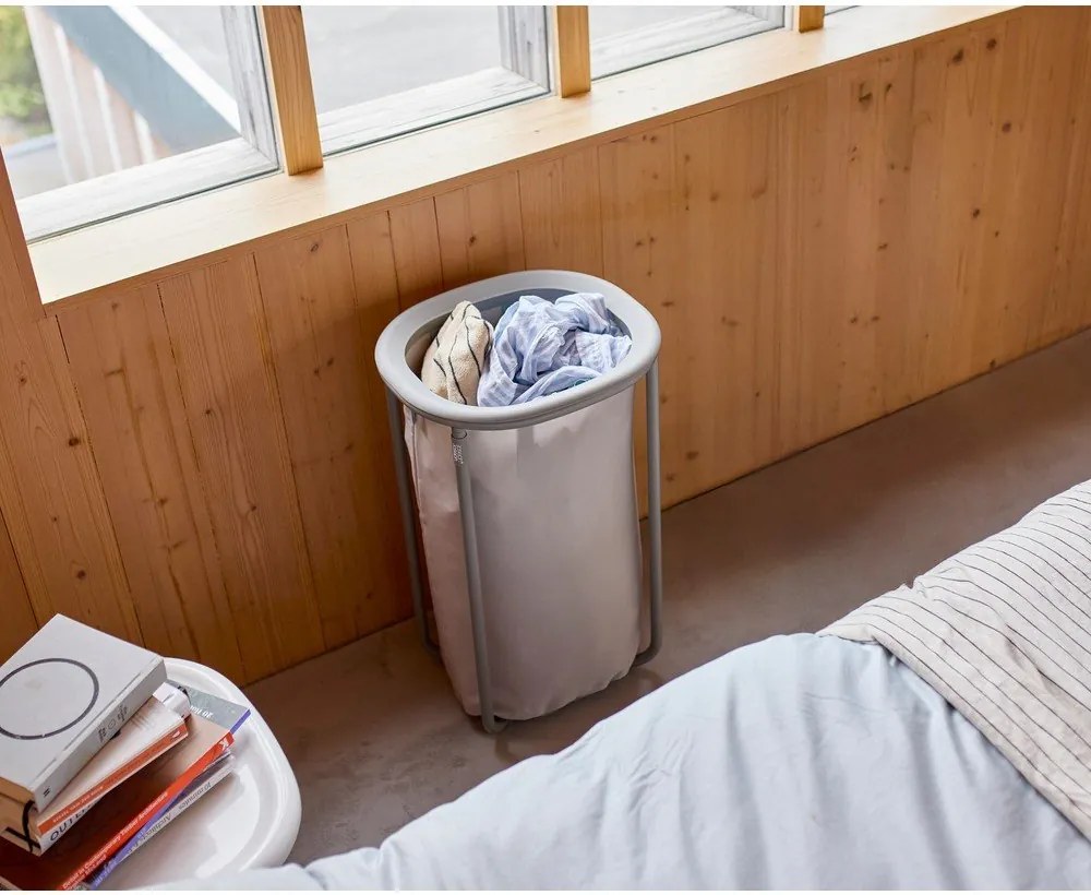 Világosszürke textil szennyeskosár 50 l Duo – Joseph Joseph