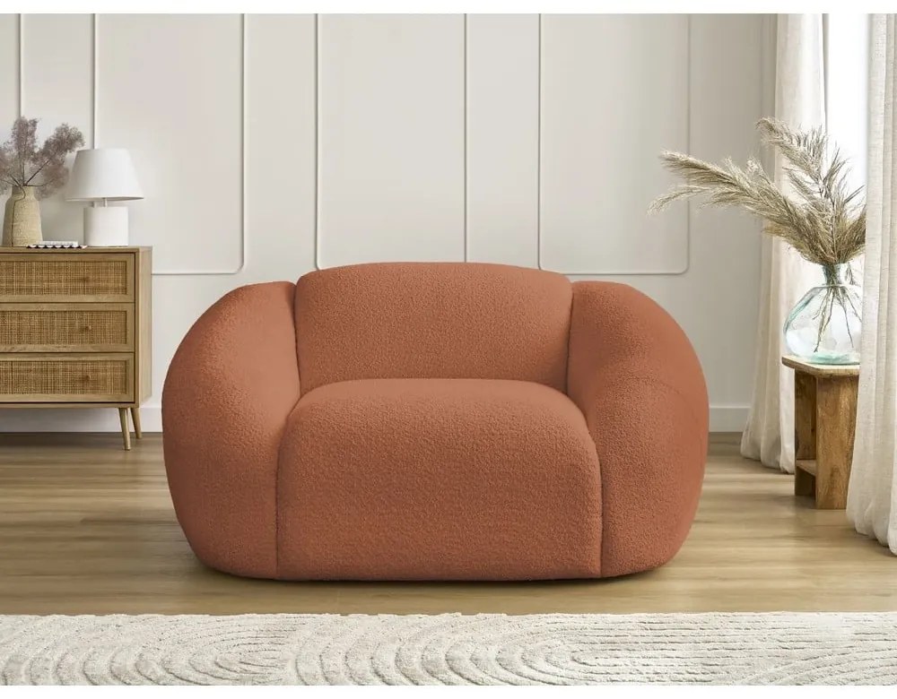 Narancssárga buklé fotel Tina – Bobochic Paris