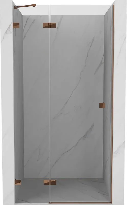 Mexen Lunar zuhanyajtó nyiló bal 125 cm, átlátszó, rózsaarany - 834-125-000-60-00-L