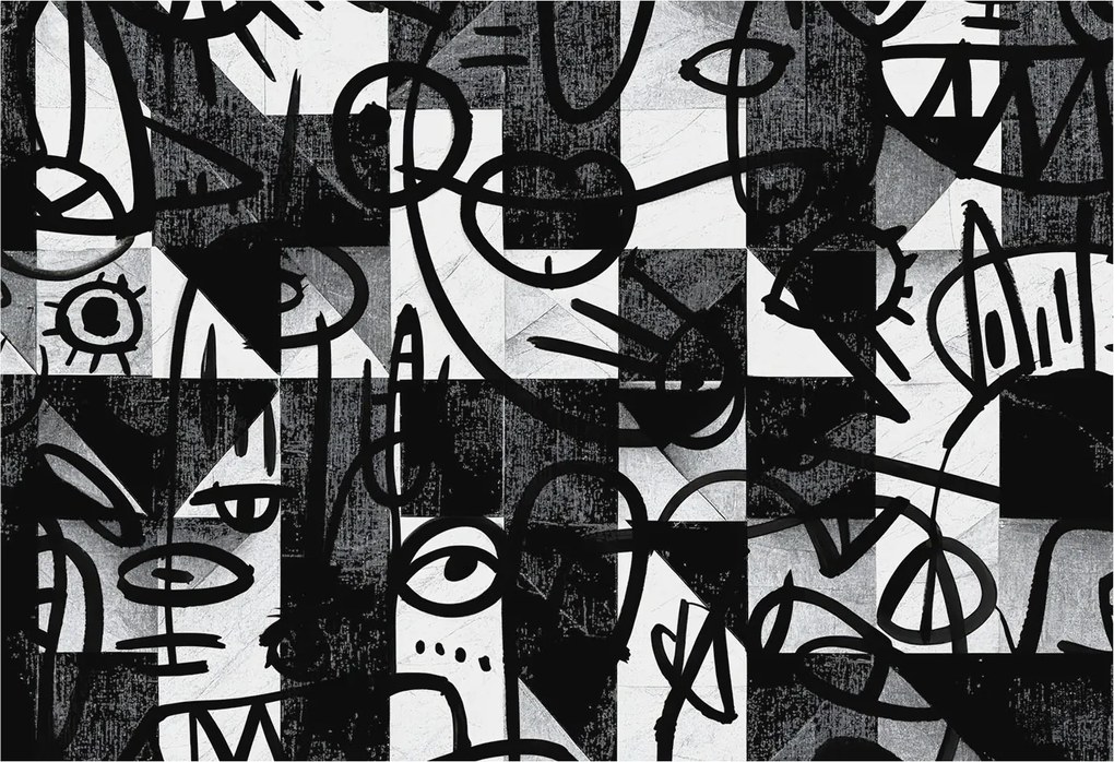 Flizelin tapéta Flizelin Fali Prémium Rajzos káosz 152x104