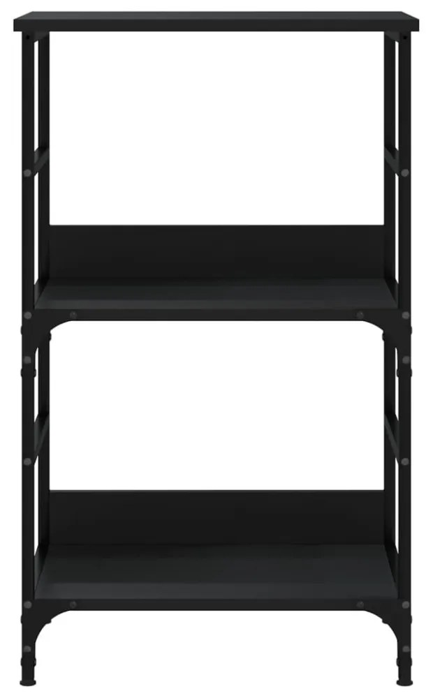 fekete szerelt fa könyvespolc 50 x 33 x 82 cm