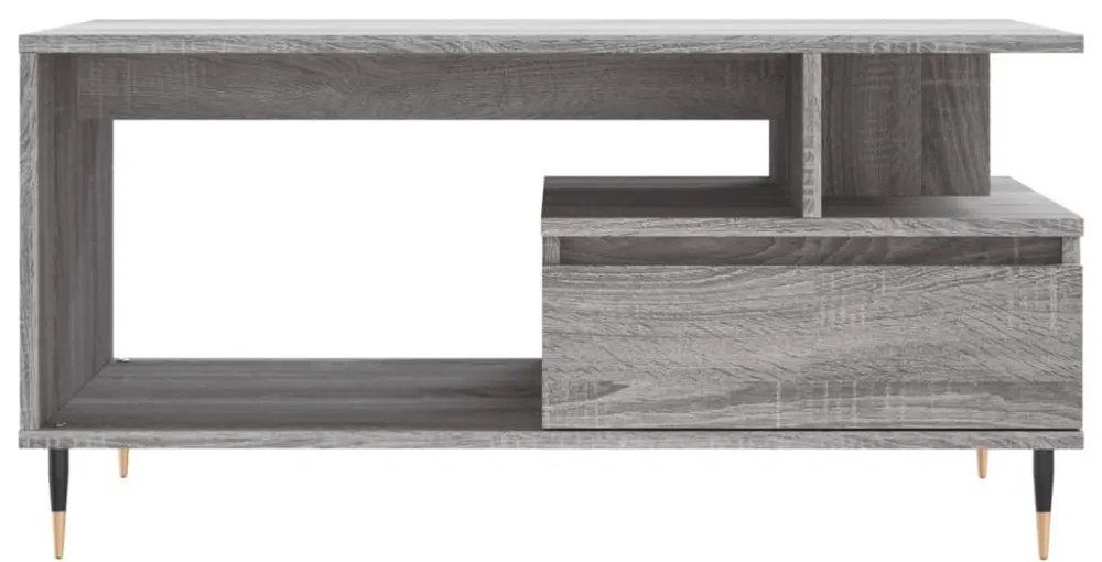 szürke sonoma szerelt fa dohányzóasztal 90x49x45 cm